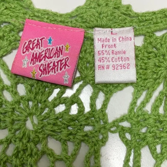 Green Crochet V-Neck Tank Top - Picture 8 of 8